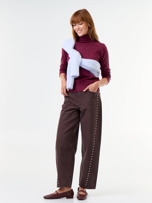 Jersey de punto fino con cuello vuelto - Kiabi