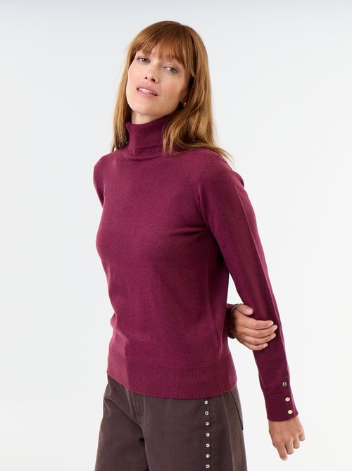 Jersey de punto fino con cuello vuelto - Kiabi