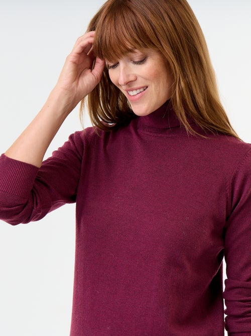 Jersey de punto fino con cuello vuelto - Kiabi