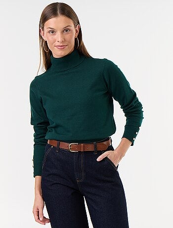 Jersey de punto fino con cuello vuelto