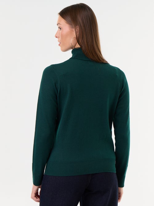 Jersey de punto fino con cuello vuelto - Kiabi