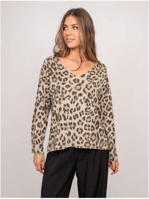 Jersey de punto fino con estampado de leopardo farenza - Kiabi