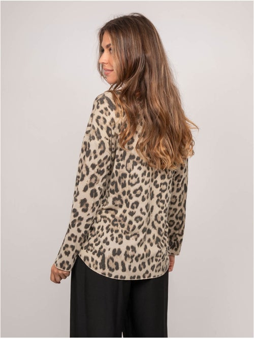 Jersey de punto fino con estampado de leopardo farenza - Kiabi