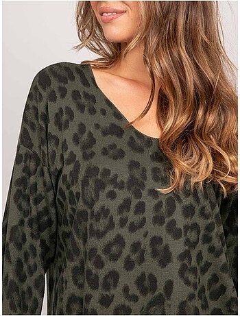Jersey de punto fino con estampado de leopardo farenza
