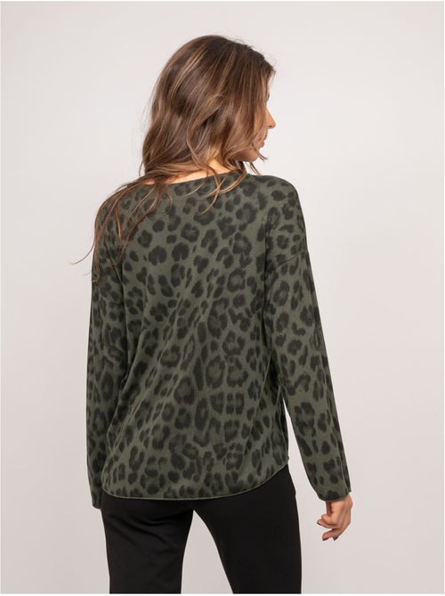 Jersey de punto fino con estampado de leopardo farenza - Kiabi Jersey de punto fino con estampado de leopardo farenza - Kiabi