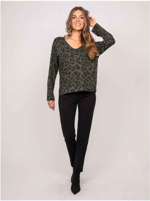 Jersey de punto fino con estampado de leopardo farenza - Kiabi Jersey de punto fino con estampado de leopardo farenza - Kiabi