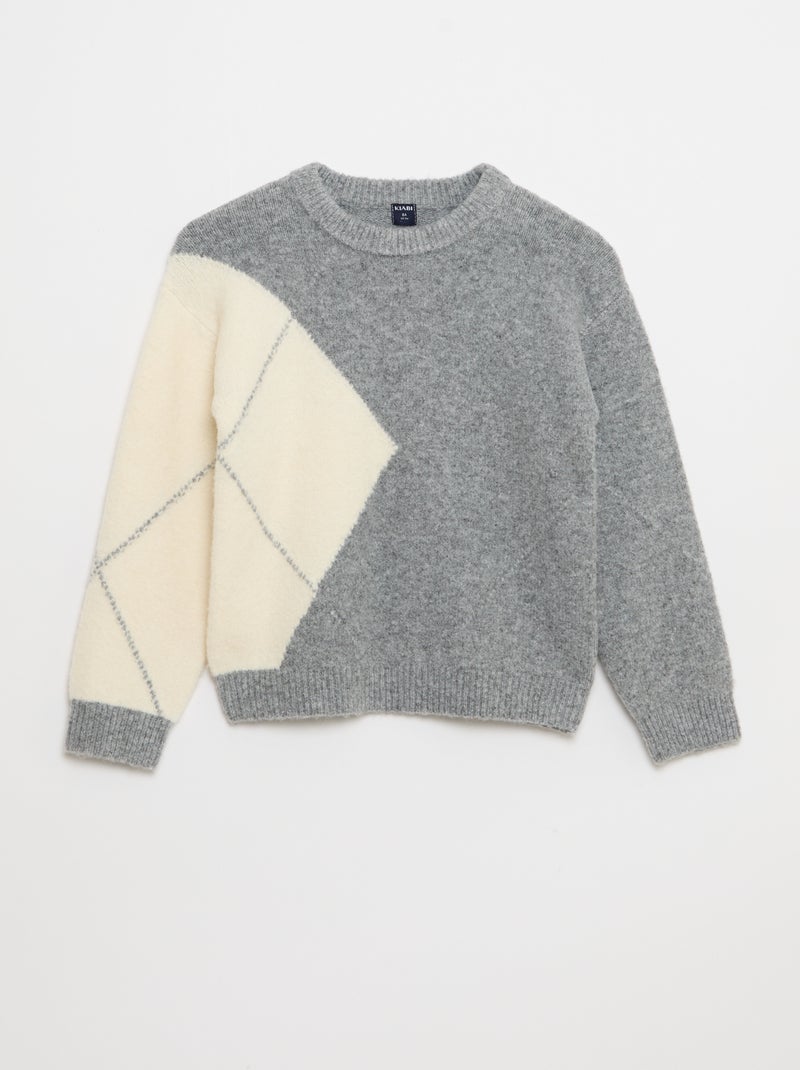 Jersey de punto fino con motivo jacquard Gris - Kiabi