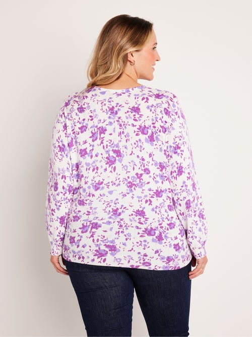 Jersey de punto fino de algodón con estampado floral. - Afibel - Kiabi