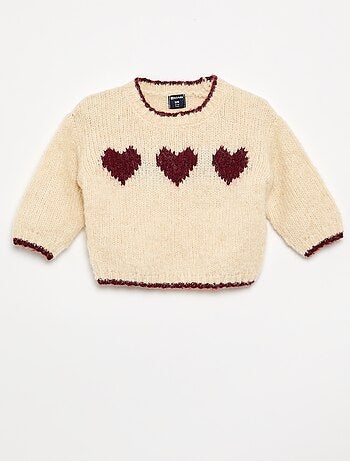 Jersey de punto fino estampado de corazones