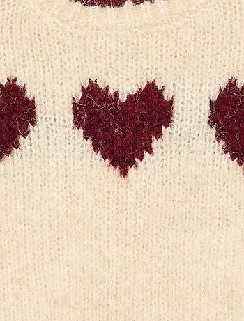 Jersey de punto fino estampado de corazones