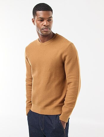 Jersey de punto fino liso con cuello redondo