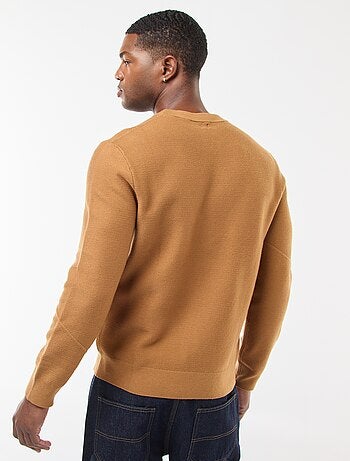 Jersey de punto fino liso con cuello redondo