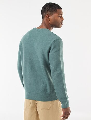 Jersey de punto fino liso con cuello redondo