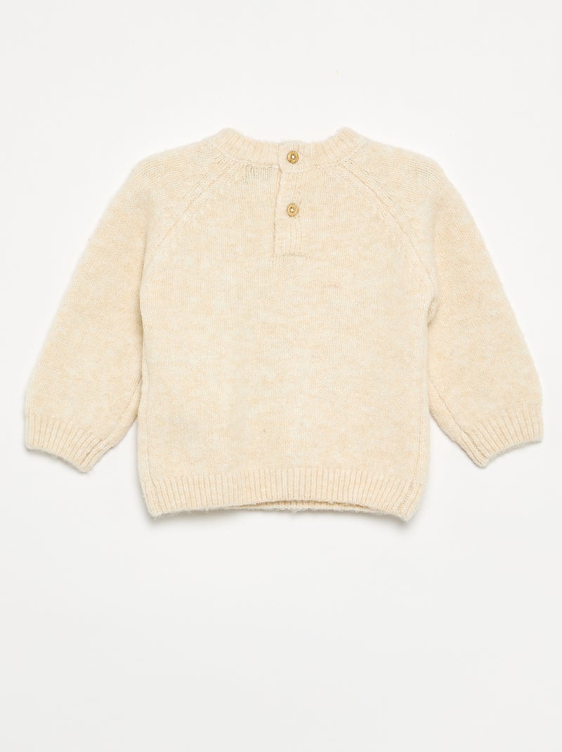Jersey de punto fino 'Navidad' Beige - Kiabi