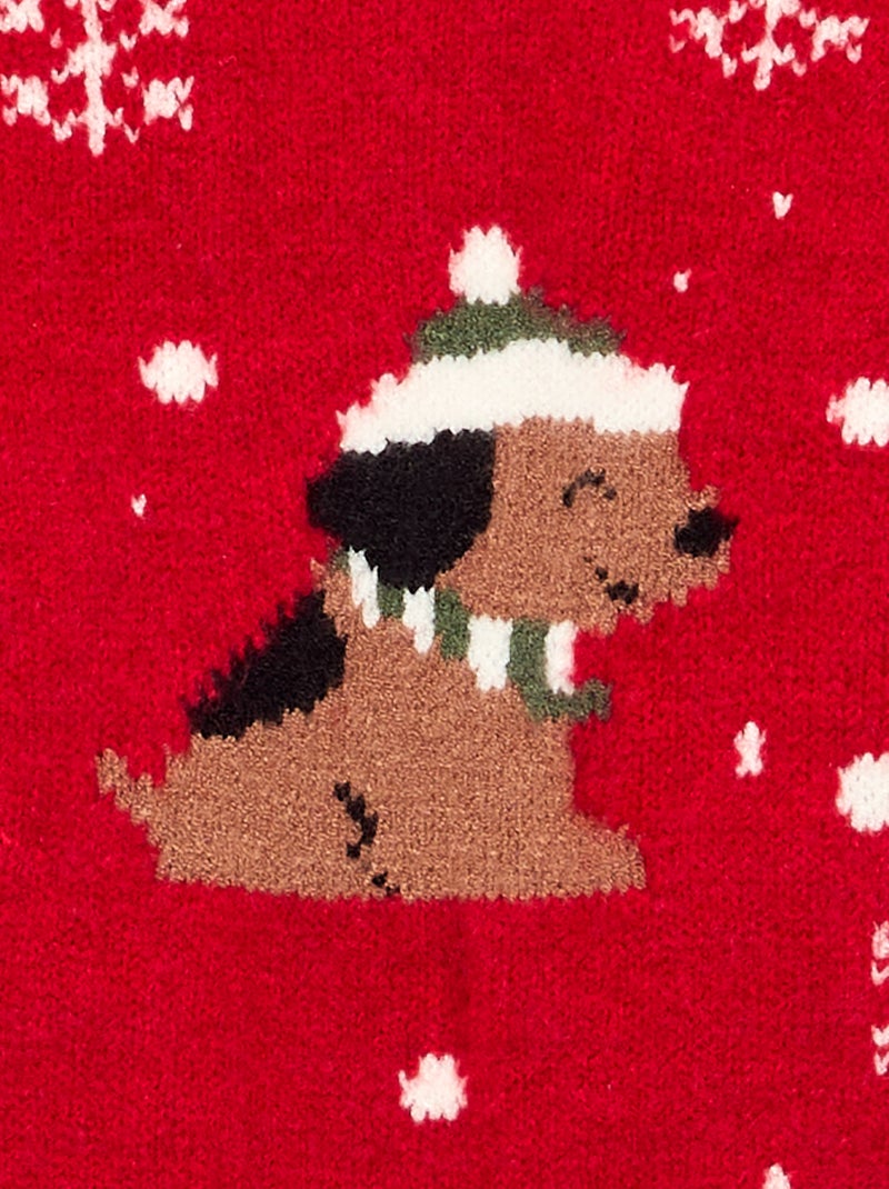 Jersey de punto fino 'Navidad' Rojo - Kiabi