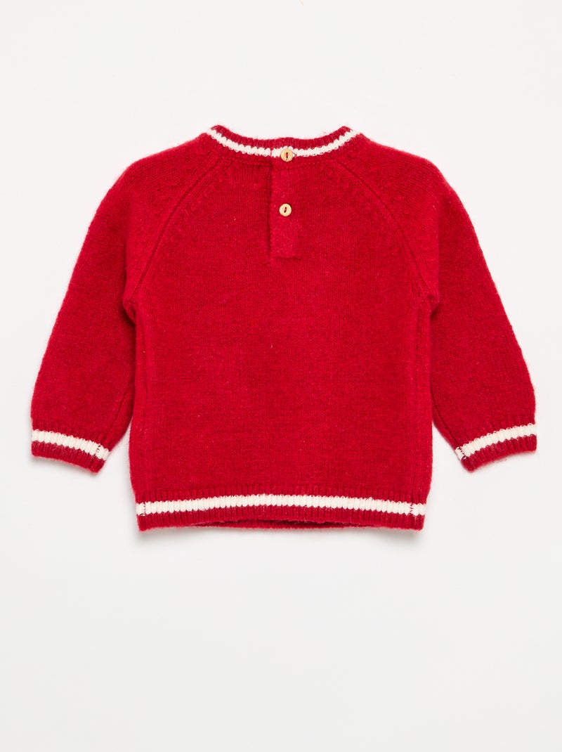 Jersey de punto fino 'Navidad' Rojo - Kiabi