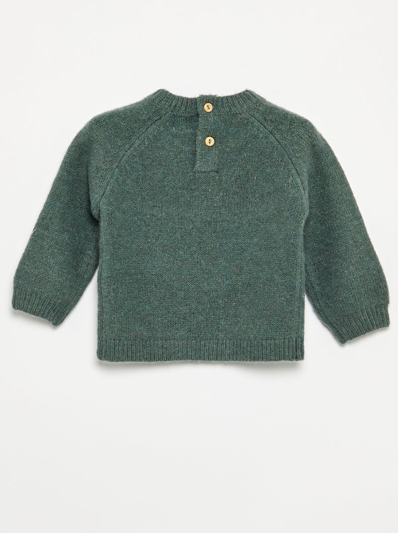 Jersey de punto fino 'Navidad' Verde - Kiabi