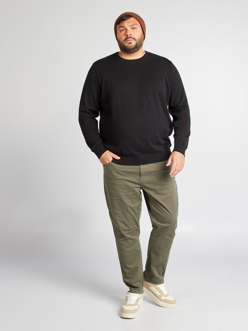 Jersey de punto fino negro - Kiabi