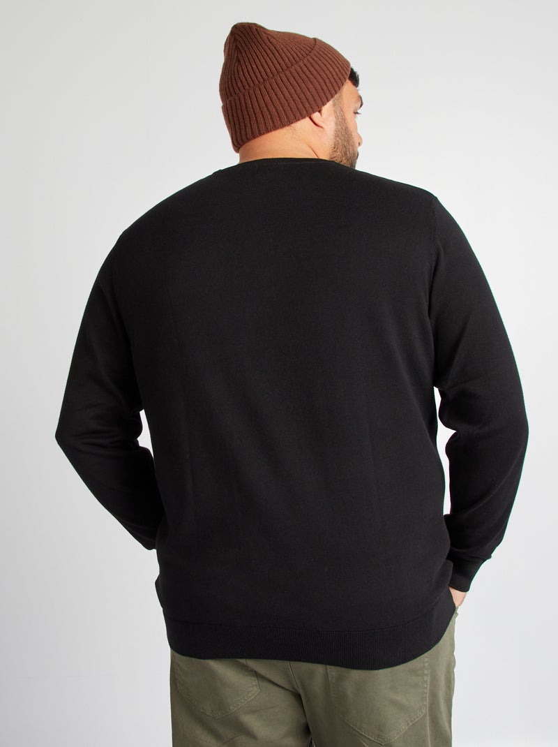 Jersey de punto fino negro - Kiabi