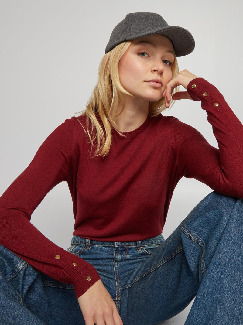 Jersey de punto fino Rojo - Kiabi