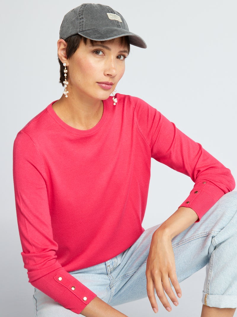 Jersey de punto fino Rosa - Kiabi
