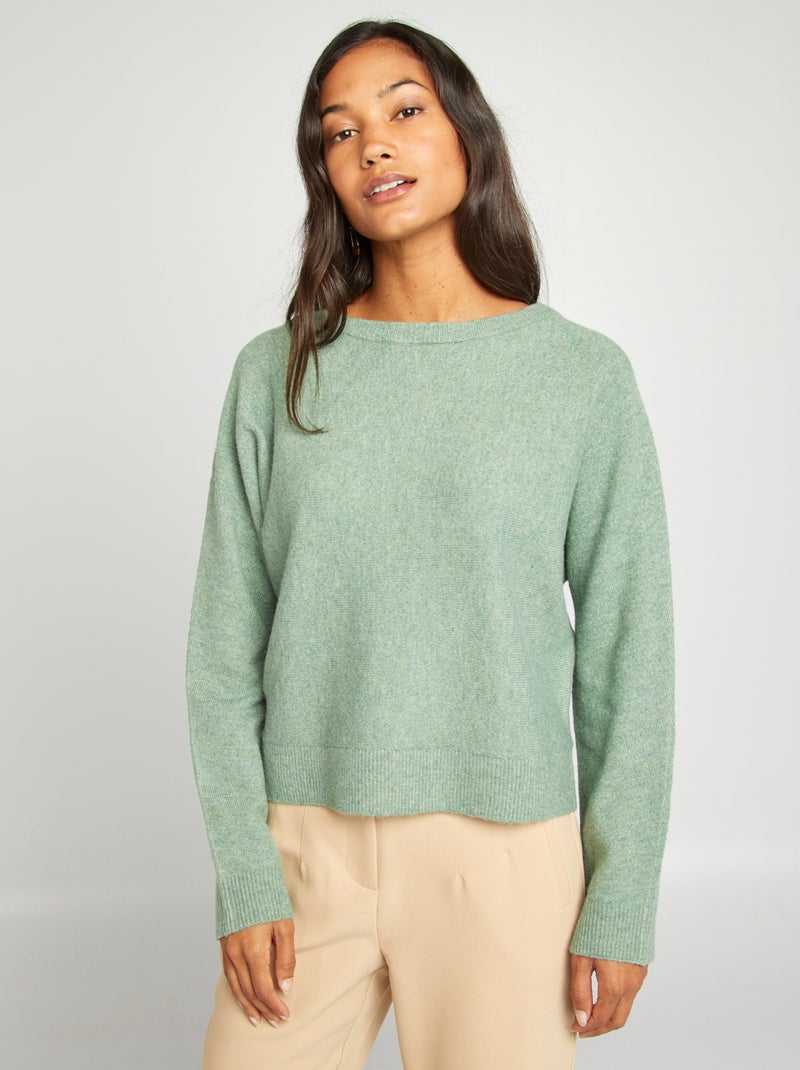 Jersey De Punto Fino - VERDE - Mujer - 15.00