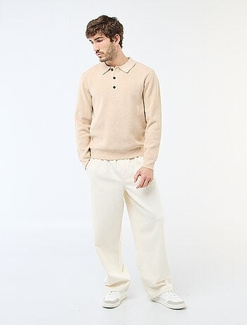 Jersey de punto gofrado con cuello polo