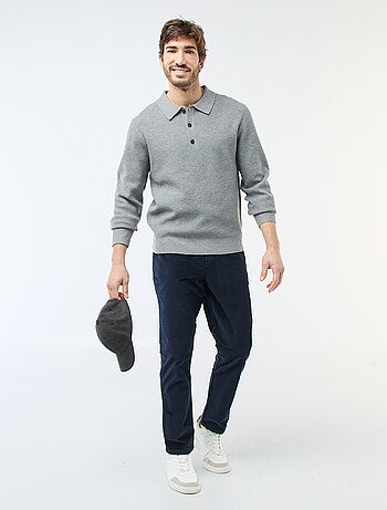 Jersey de punto gofrado con cuello polo