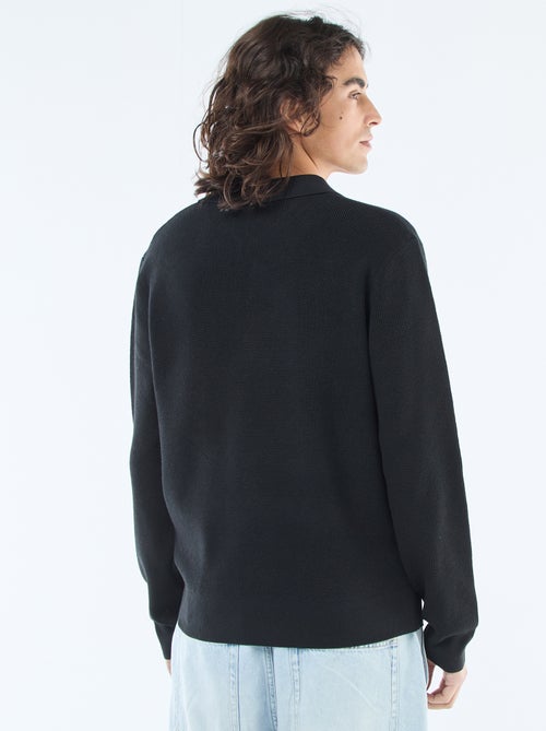 Jersey de punto gofrado con cuello polo - Kiabi