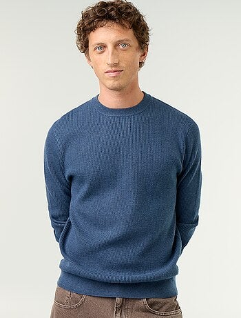 Jersey de punto gofrado con cuello redondo