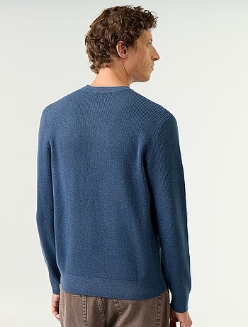 Jersey de punto gofrado con cuello redondo