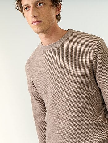Jersey de punto gofrado con cuello redondo