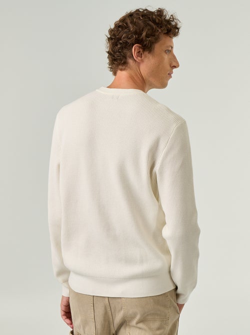 Jersey de punto gofrado con cuello redondo - Kiabi Jersey de punto gofrado con cuello redondo - Kiabi