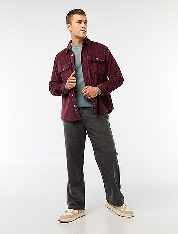 Jersey liso con cuello redondo y textura gofrada