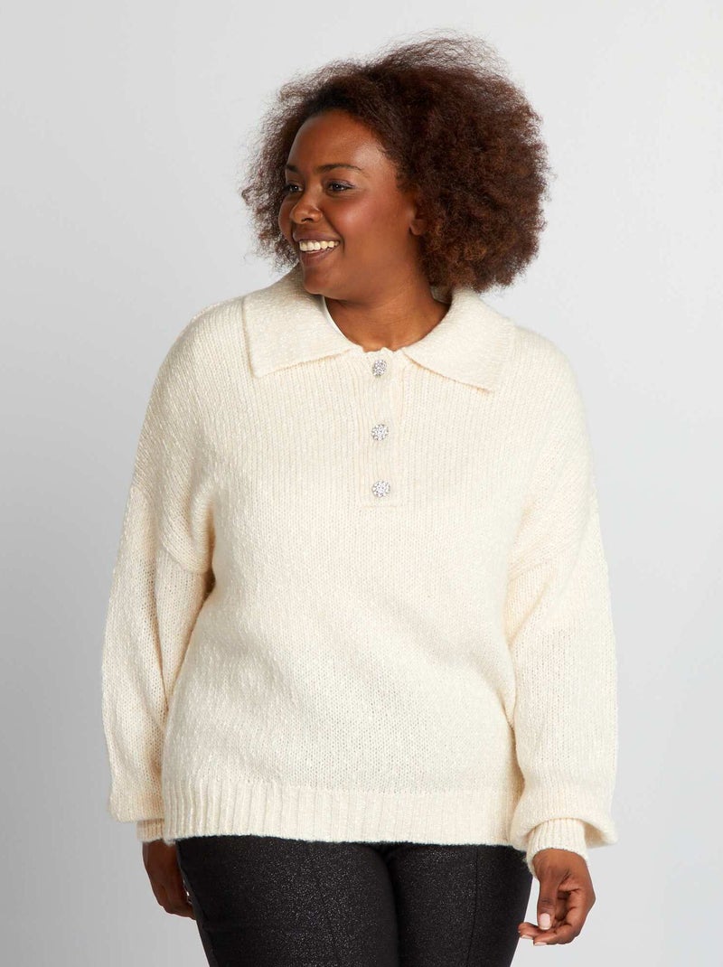 Jersey de punto grueso BEIGE - Kiabi