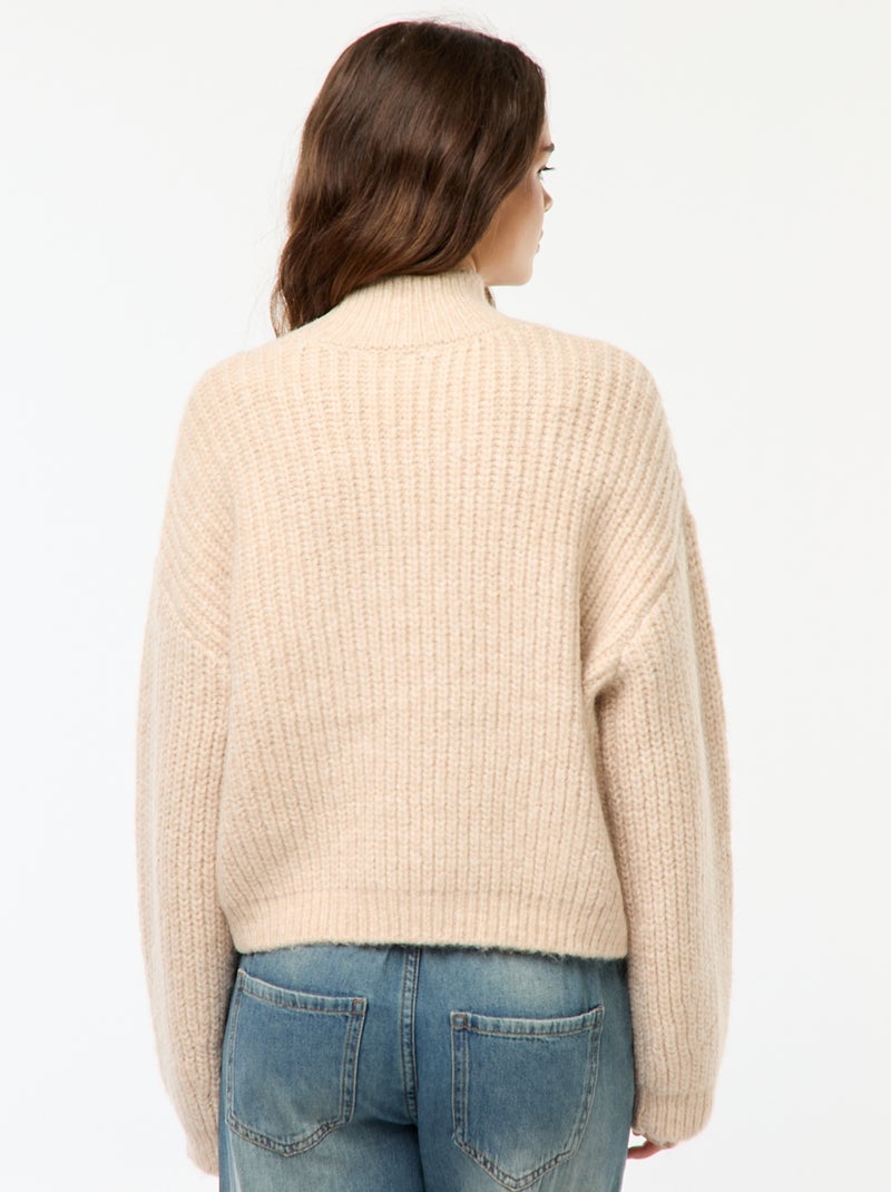 Jersey de punto grueso Beige - Kiabi