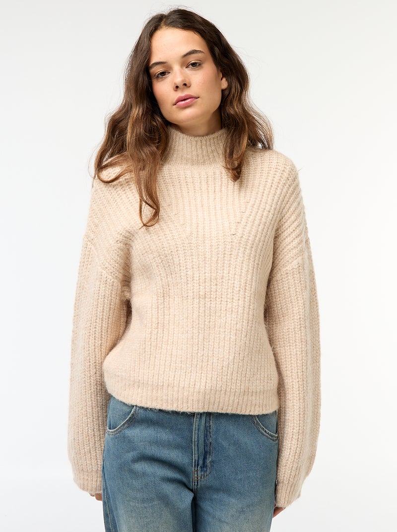 Jersey de punto grueso Beige - Kiabi