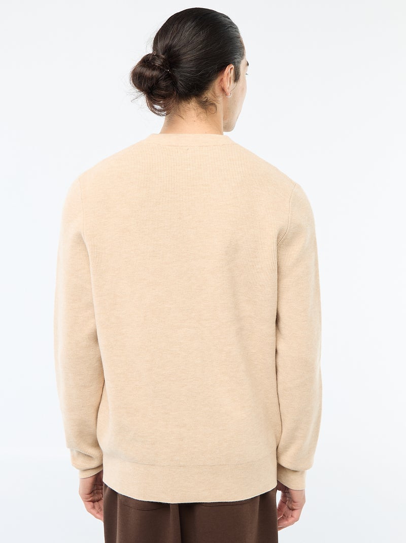 Jersey de punto grueso Beige - Kiabi