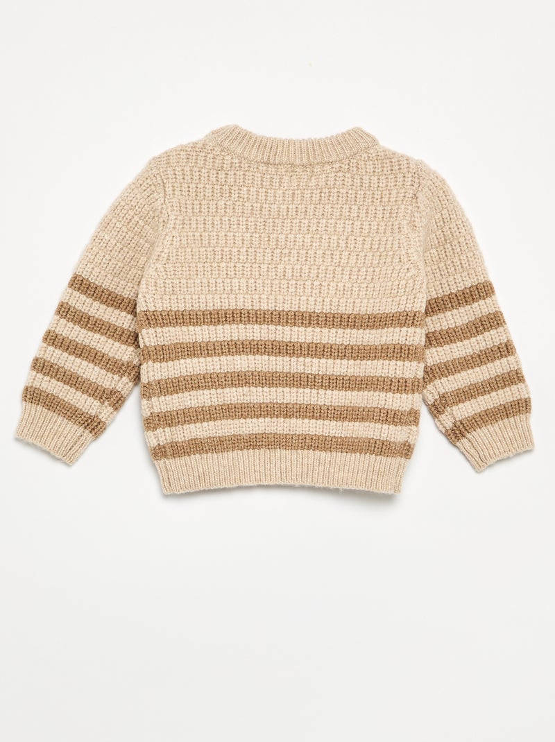 Jersey de punto grueso Beige - Kiabi