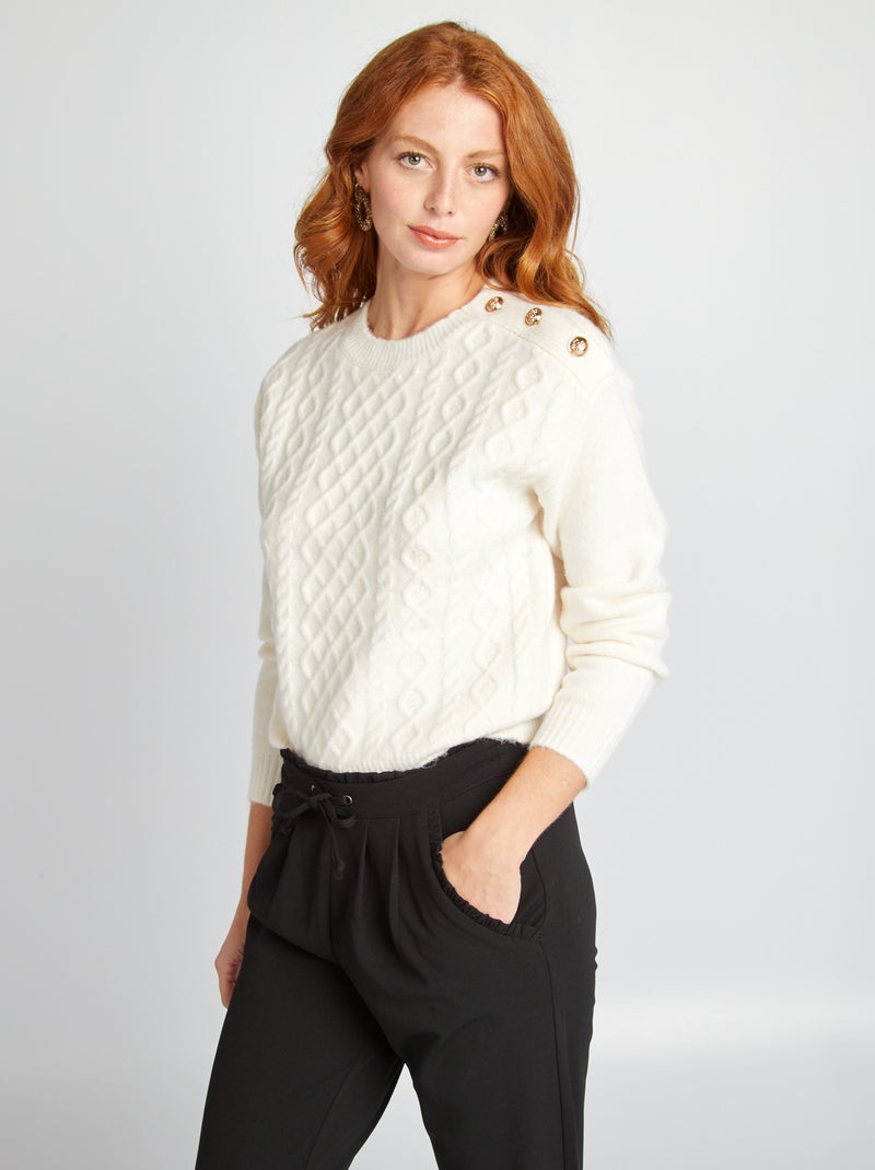 Jersey de punto grueso BLANCO - Kiabi
