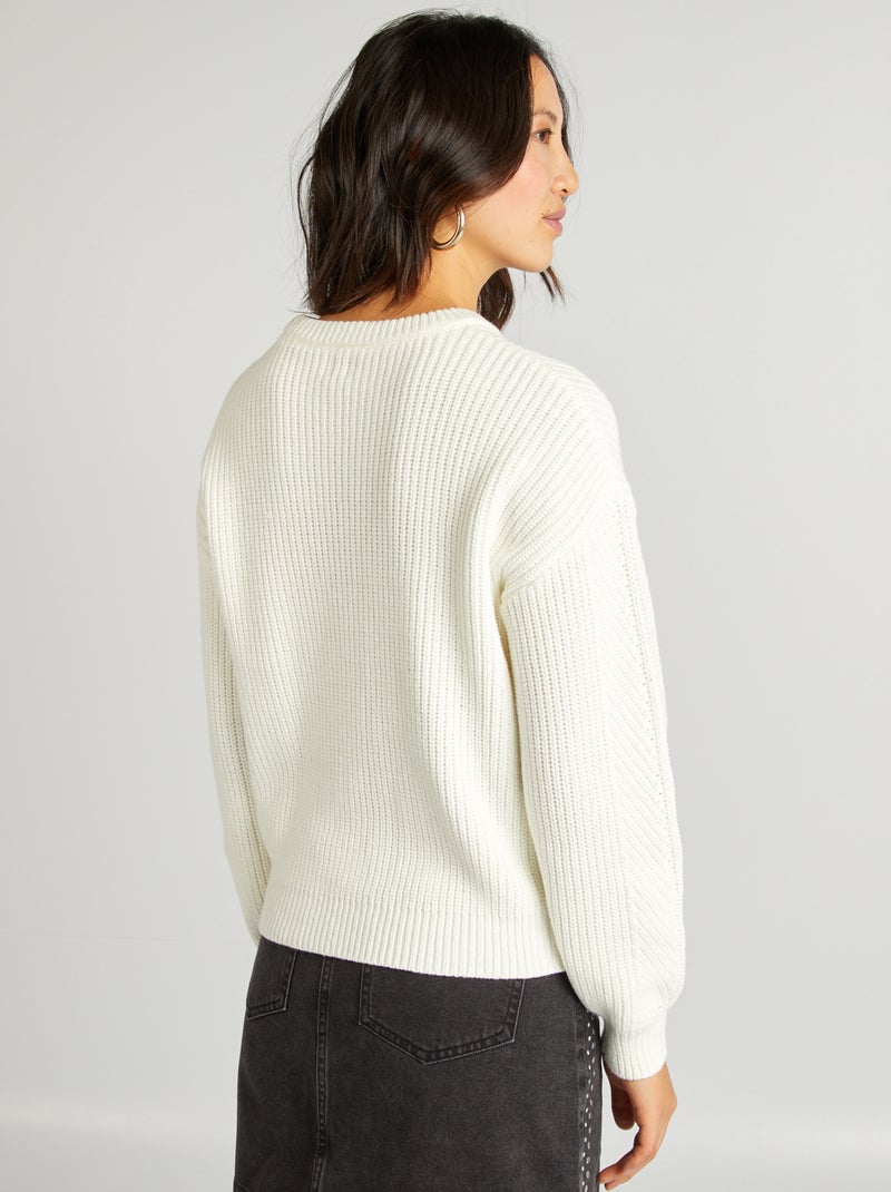 Jersey de punto grueso BLANCO - Kiabi