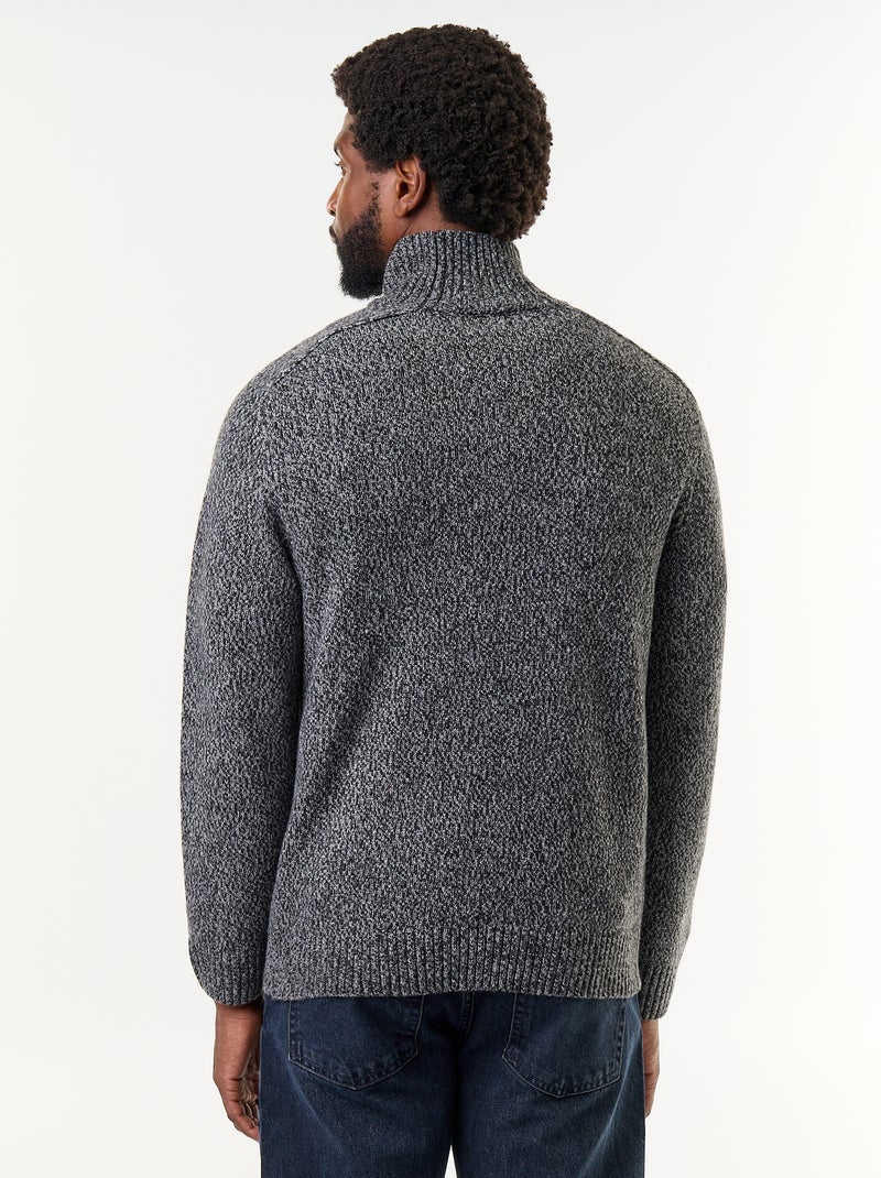 Jersey de punto grueso con cuello alto Gris - Kiabi