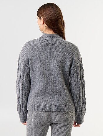 Jersey de punto grueso con cuello alto