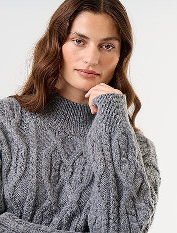 Jersey de punto grueso con cuello alto