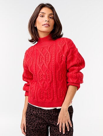 Jersey de punto grueso con cuello alto