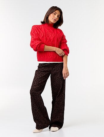 Jersey de punto grueso con cuello alto