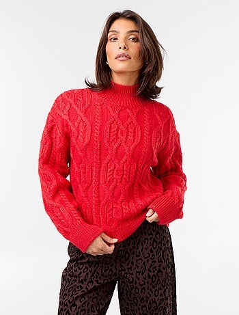 Jersey de punto grueso con cuello alto