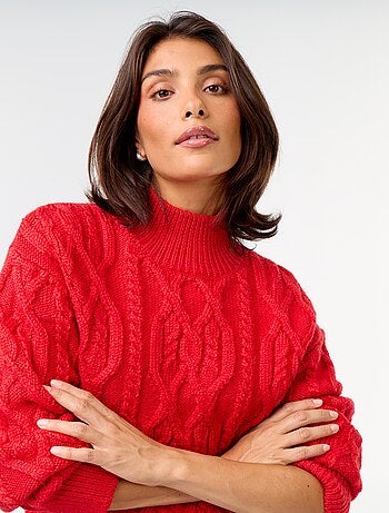 Jersey de punto grueso con cuello alto