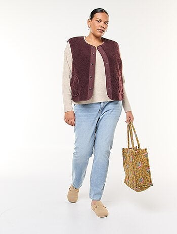 Jersey de punto grueso con cuello en V