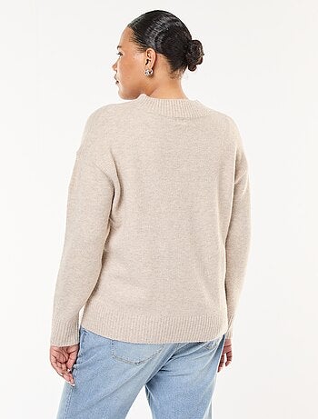 Jersey de punto grueso con cuello en V